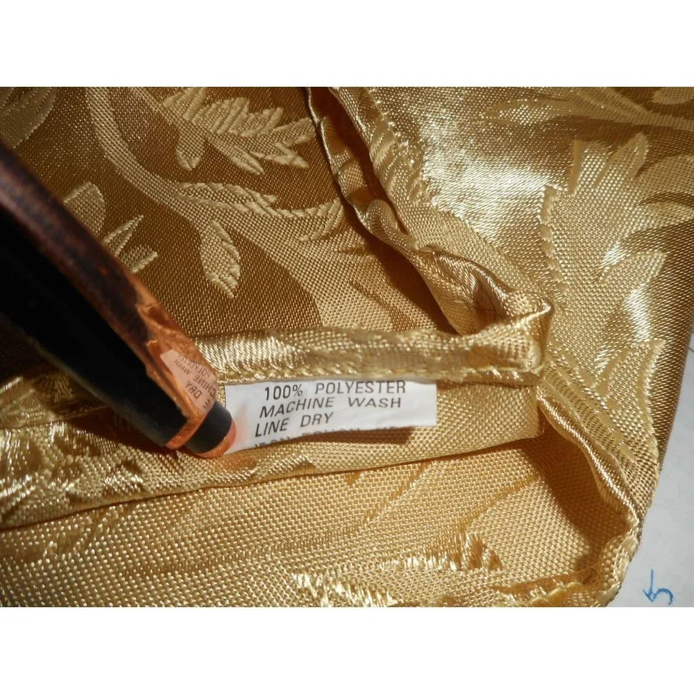Vintage Gold Damask tablecloth 82 x 59 